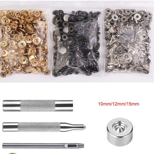 Leather snap fasteners kit - leather,